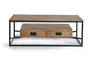 GINER Y COLOMER Mesa de Centro Industrial con Cajones en Madera de Mango y Metal Natural 120x60cm